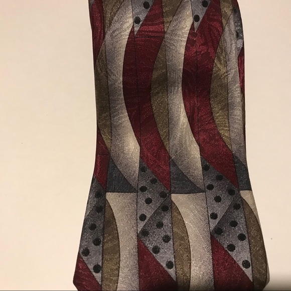 TownCraft Maroon,gold,creme Men’s Tie - Picture 2 of 4